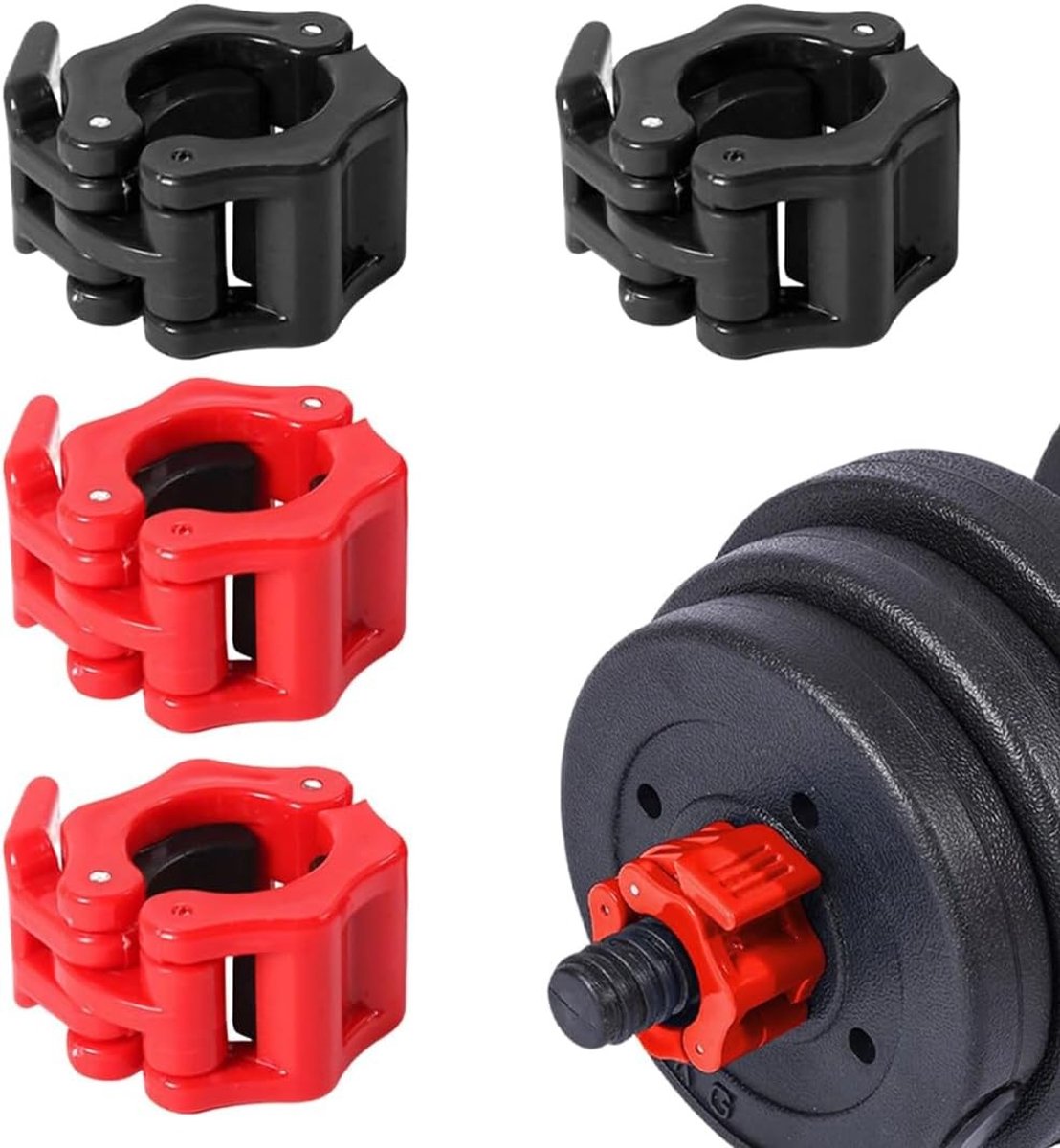 Set van 4 Halterclips met Snelle Ontgrendeling voor Gewichtstraining en Tillen - 30mm, Duurzaam en Veilig
