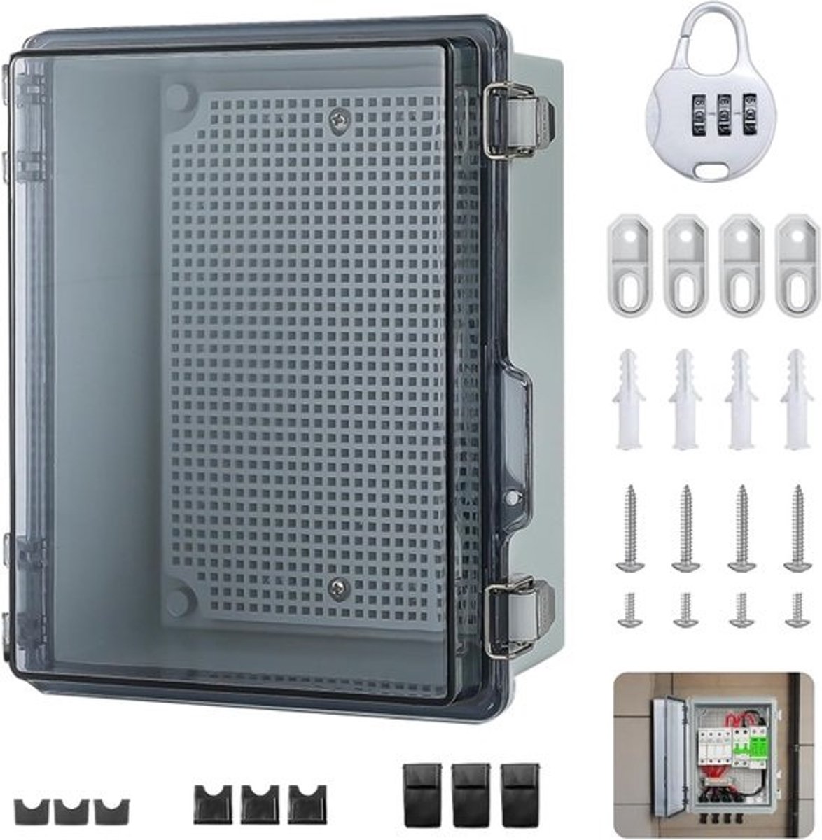 Waterdichte Aansluitdoos - Transparante Verdeelkast - Buiten Elektrische Beveiliging - IP65 Stof- en Waterdicht - Compact Wandmontage - Transparant