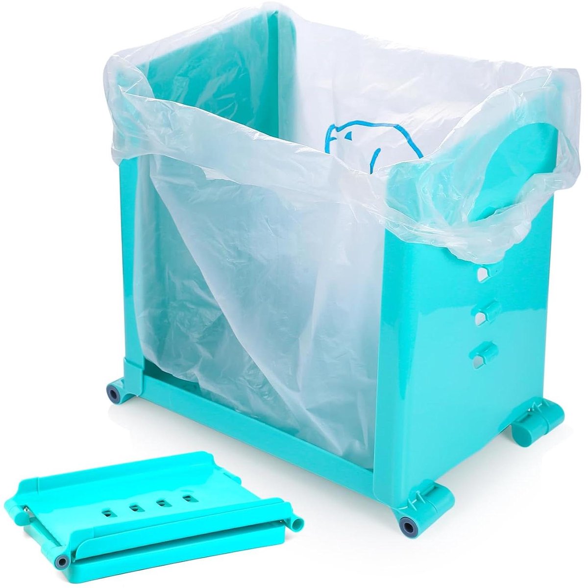 Afvalzakhouder Opvouwbaar - Prullenbakhouder Draagbaar - Keuken Organiseren - Verstelbare Sluiting - 20 x 15 x 30 cm - Groen