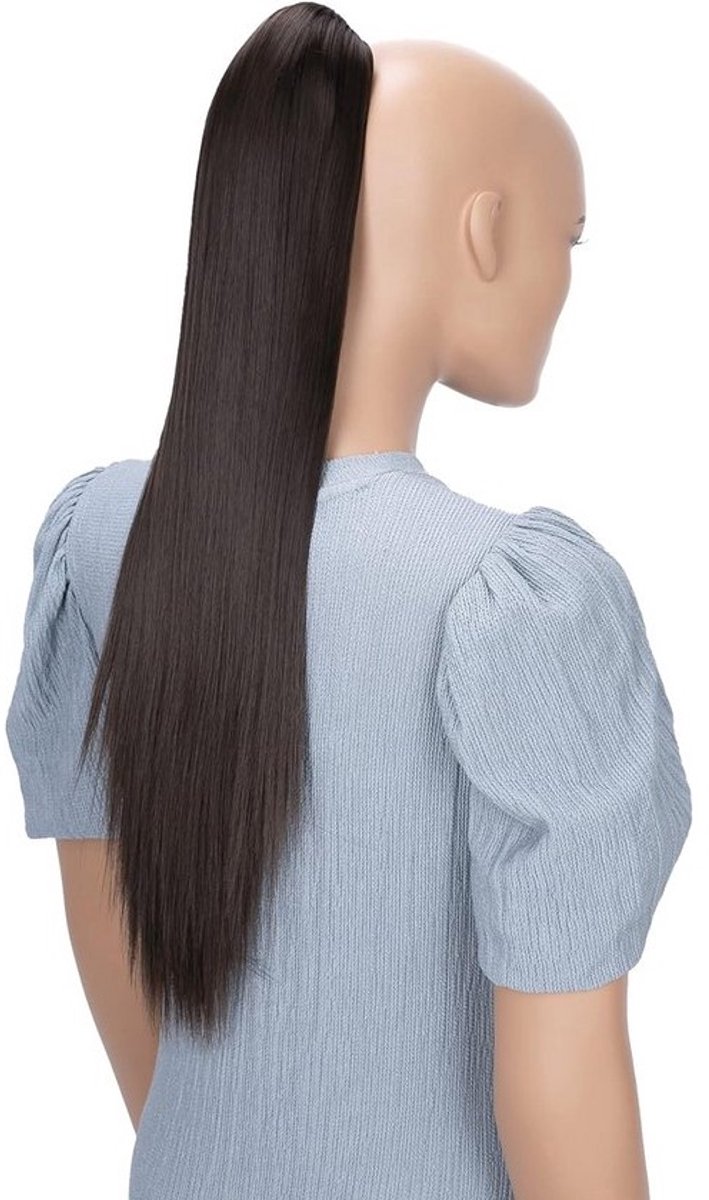 60cm Glanzende Vlecht Paardenstaart Haarverlenging Synthetisch voor Vrouwen