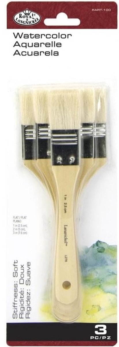 Set van 3 Geitenhaar Schilderskwasten voor Acryl en Aquarel