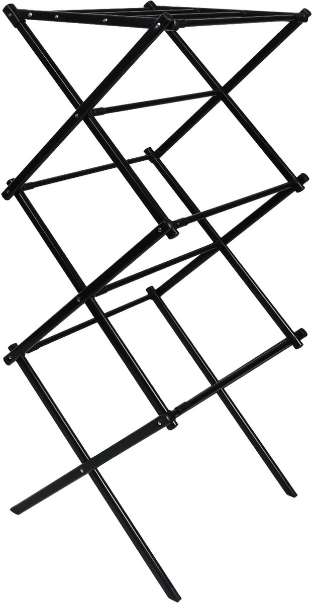 PIPIPOXER- Wasrek Inklapbaar-Droogrek-Droogtoren voor Binnen-Wastoren- Compact Opvouwbaar - 41x40x105 CM - Ecologisch Was Drogen - Zwart
