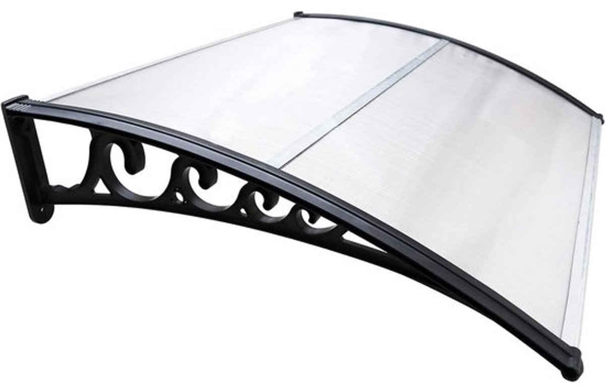 Robuuste Luifel voor Voordeur Overkapping - 100 x 150 cm - Transparant Polycarbonaat en Aluminium Frame