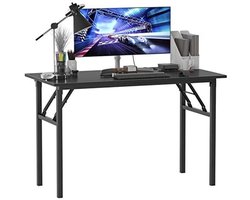SogesHome Folding Table, Computer Table, 120 x 60 x 75 cm, PC Desk for Home Office, Dining Table, Conference Table, Black, AC5CB-120-SH