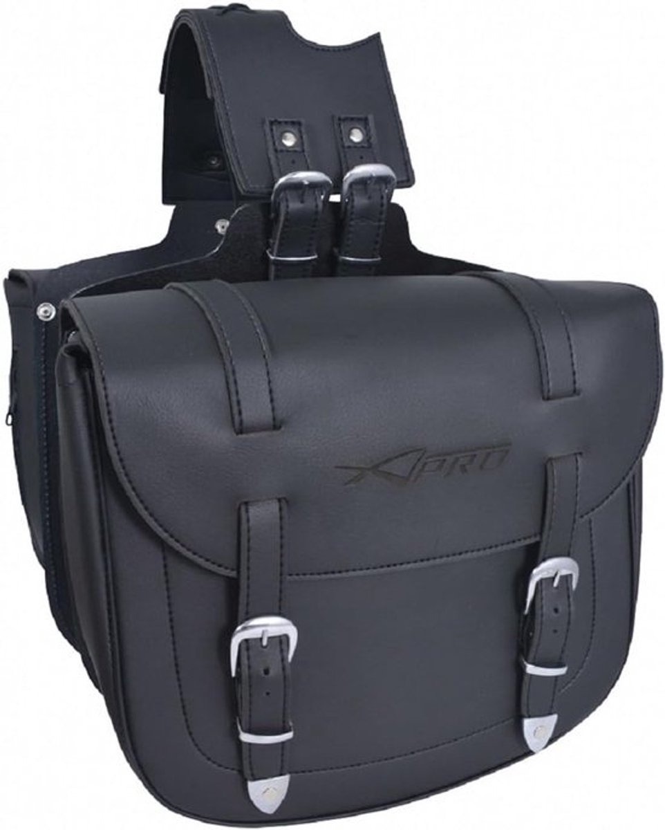 Zwarte Motor Zagtassen Set Cruiser en Biker Tassen