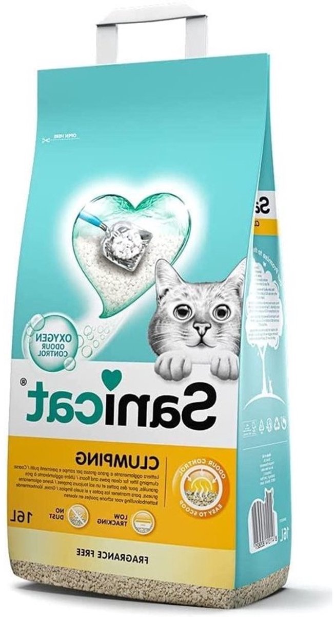 Kattenbakvulling Klontvormend - Wit Geurloos - Hygiënische Kattenbak - Zachte Korrels - 16 Liter - Wit