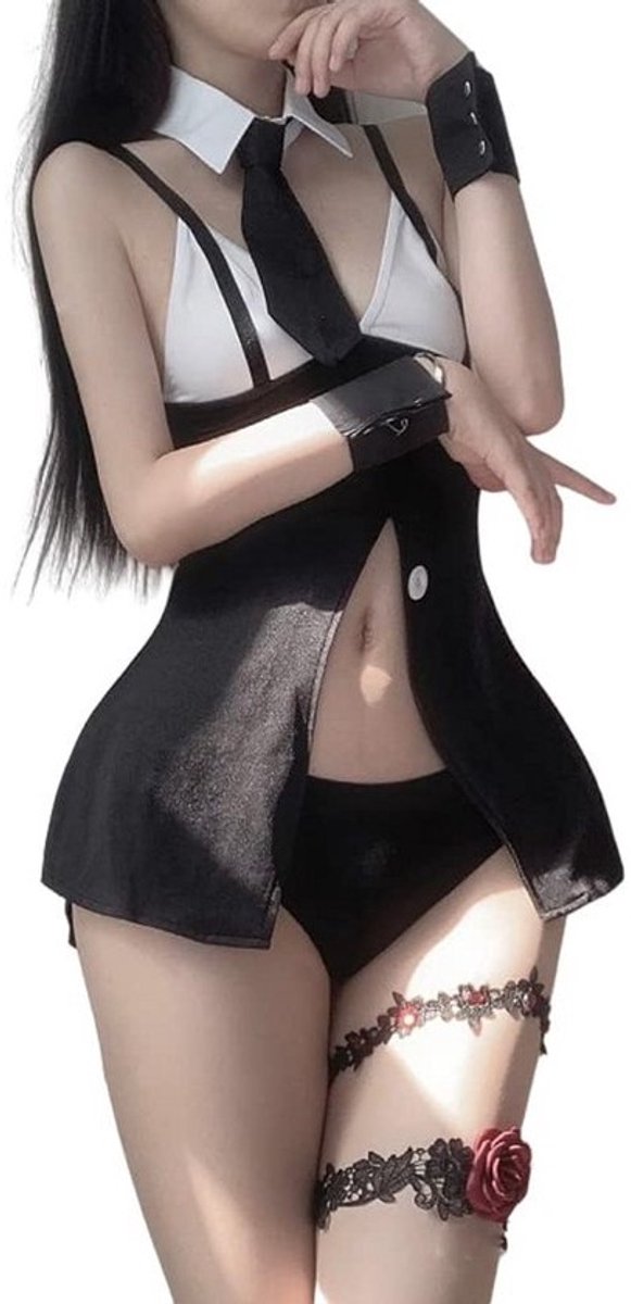Sexy Dames Kantoor Verkleedkostuum - Strakke Minirok Uniform voor Cosplay
