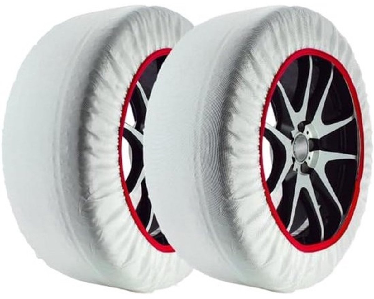 Set van 2 Witte Sneeuwsokken Maat XL | EN 16662-1 Goedgekeurd voor Auto en SUV