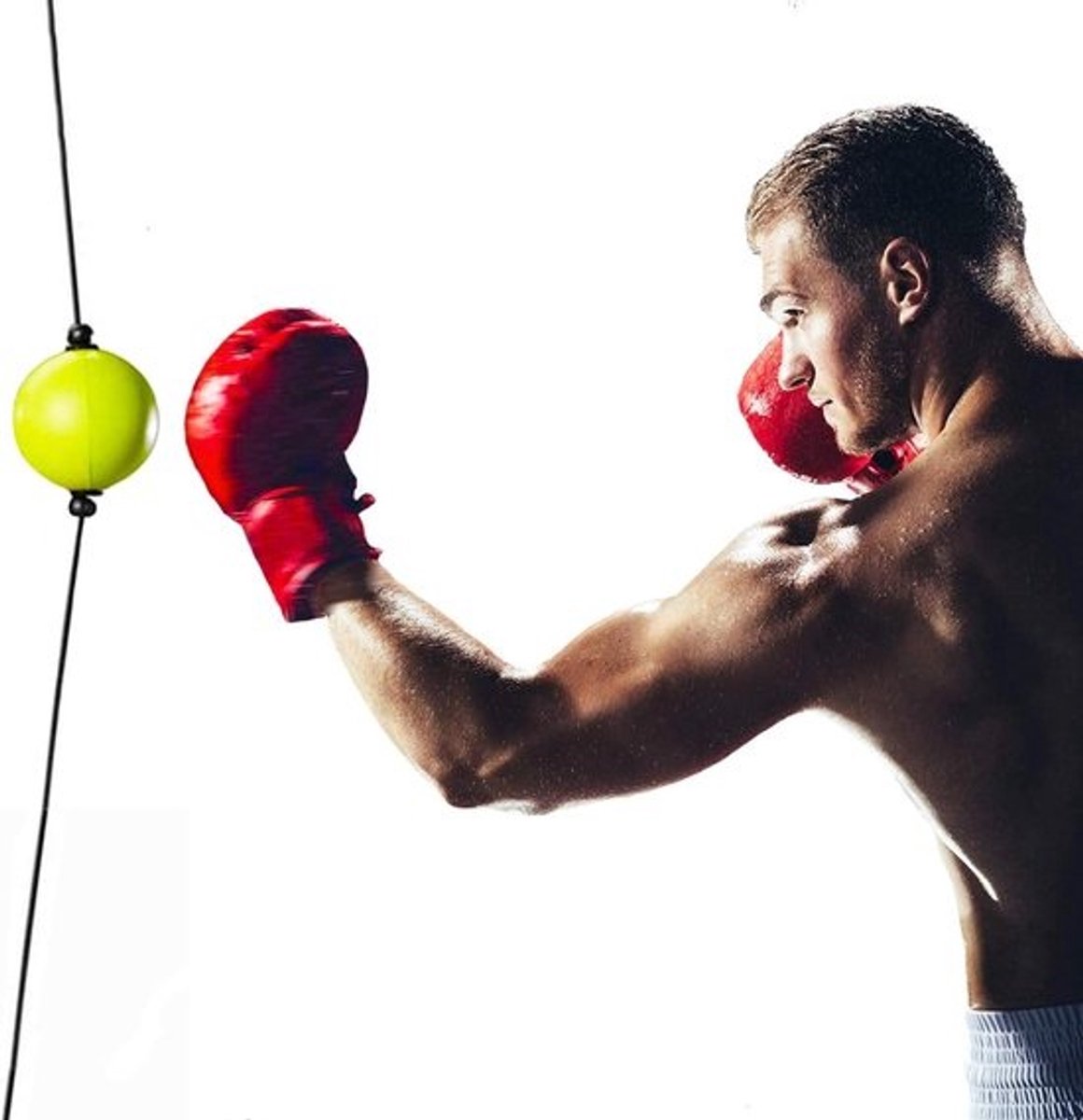 Boksbal met Elastiek voor Reflex Training en Reactievermogen