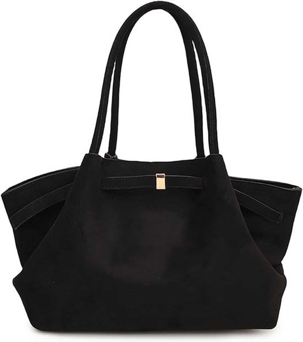 Grote Suède Tote Bag voor Dames - Vintage Hobo Schoudertas voor Werk en Reizen