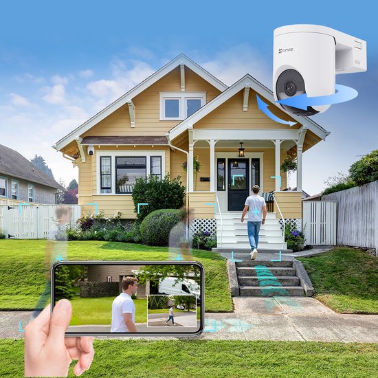 EZVIZ HB8 Lite 2K+ met Zonnepaneel - Draadloze Buitencamera - 360° Pan & Tilt - AI Mens- & Voertuigdetectie - Kleur Nachtzicht - Werkt met Google Assistant & Alexa van EZVIZ — afbeelding 5