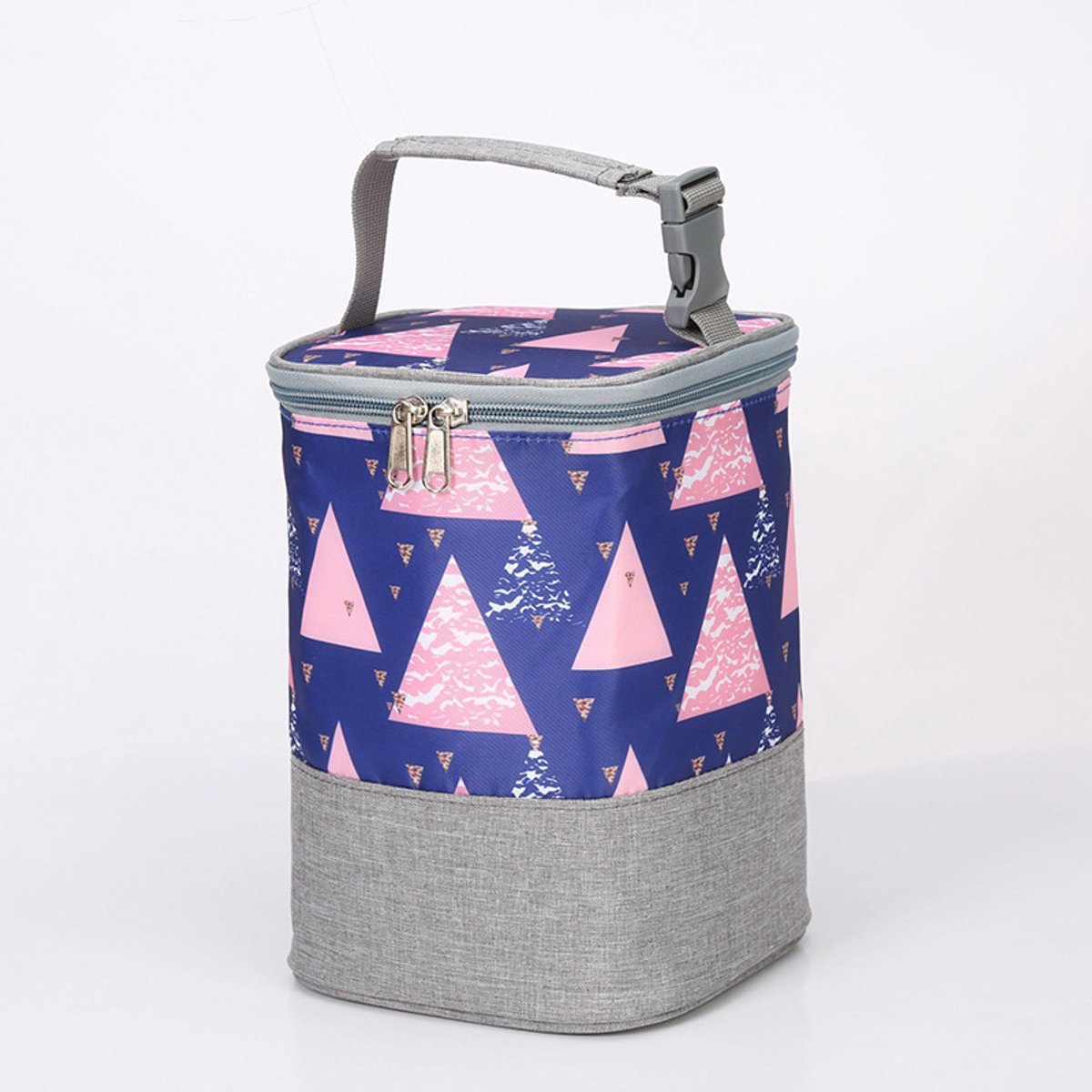 Geïsoleerde tas - Draagbare geïsoleerde draagtas-Marineblauwe driehoek，16x16x23cm
