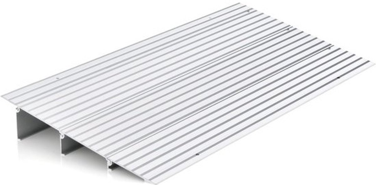 Drempelhulp Aluminium - Verstelbare Oprijplaat - Rolstoel Gebruik - Antislip Structuur - Verstelbare Hoogte - Zilverkleurig