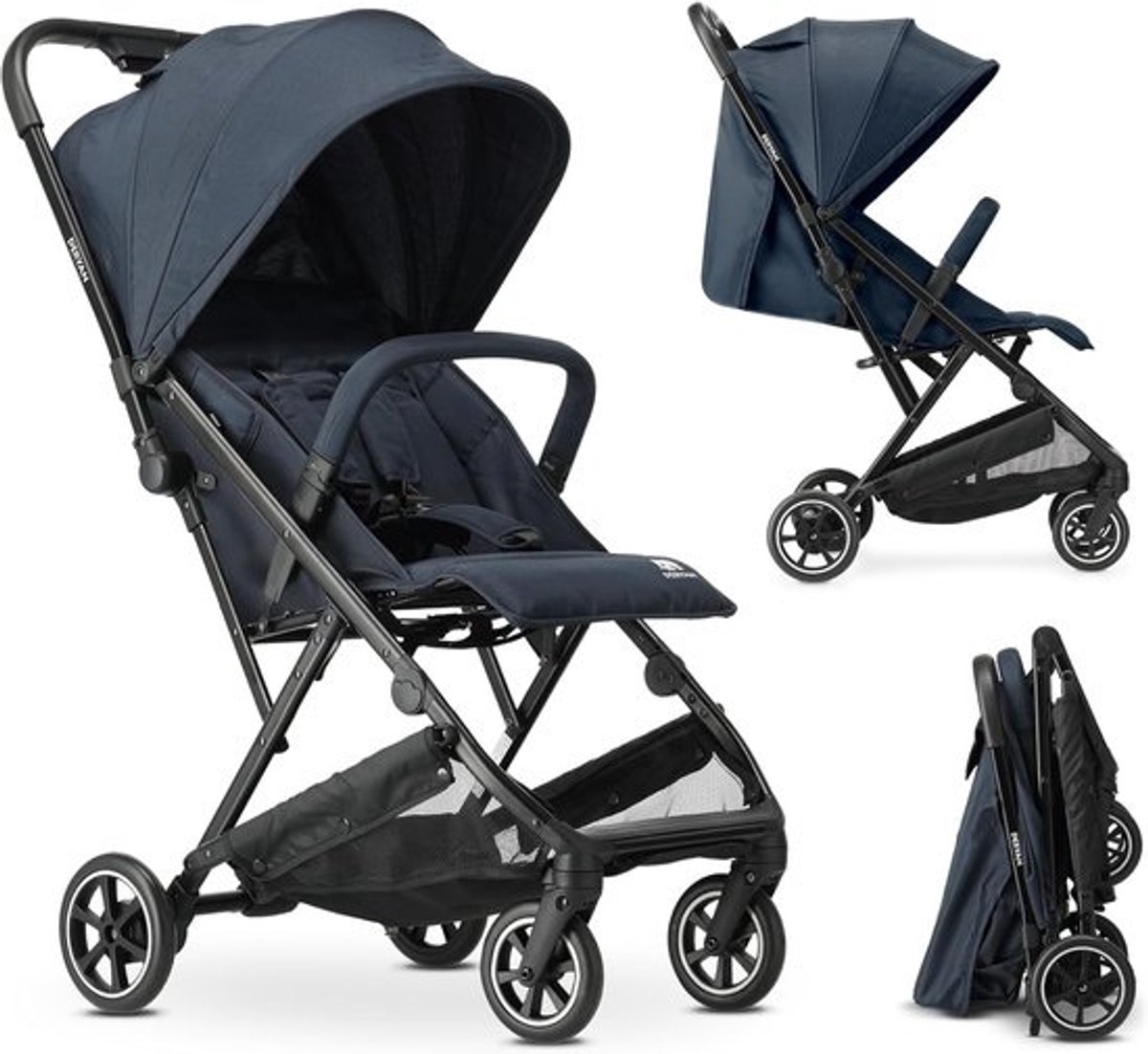 Reisbuggy - Compacte Buggy - Onderweg Slapen - Eén Hand Inklapbaar - Tot 22 kg - Donkerblauw