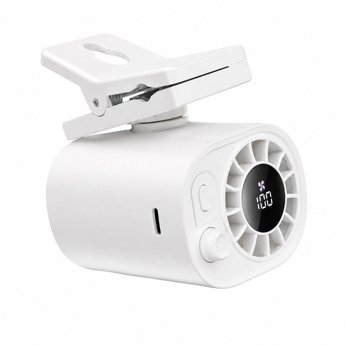 Joiride - Mini Ventilator met Klem - Oplaadbaar & Stil - Clip Ventilator met 100 Snelheden - LED Display - 360° Draaibaar - USB Bureau & Kinderwagen Ventilator - CLIPBREEZ
