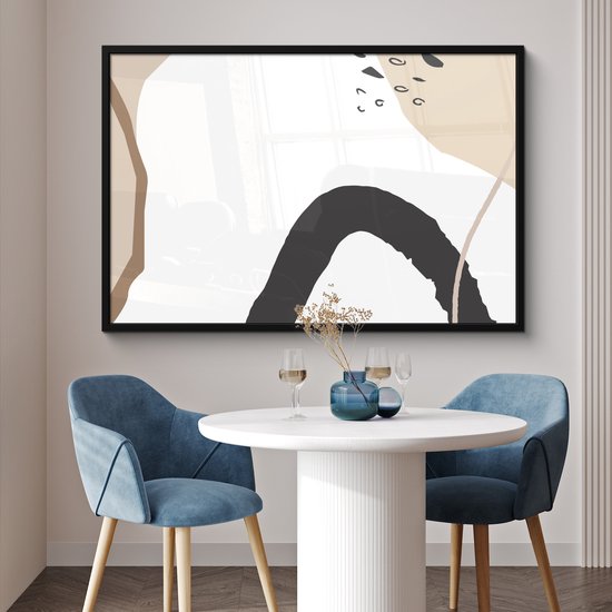 Cadre photo avec affiche - Été - Abstrait - Wit - 120x80 cm - Cadre pour affiche