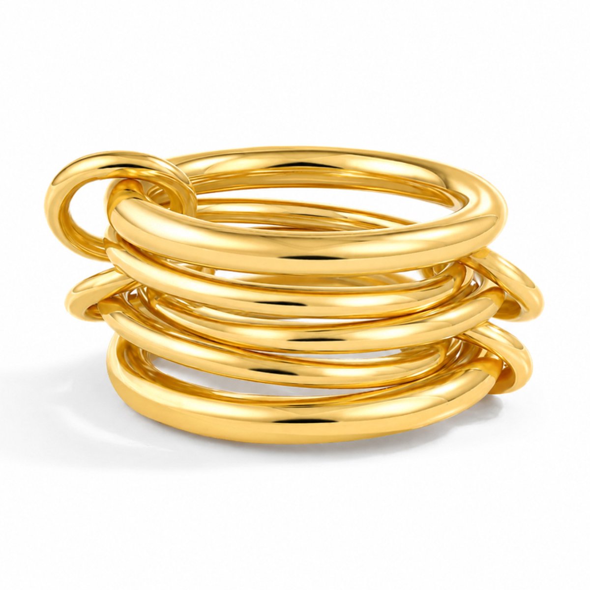 Marama Silvana Ring – Goudkleurige Statement Ring – 5-Laags Design – Messing met Gouden Plating – Maat 54 – Dames