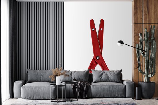 Behang - Fotobehang Rode veiligheidsschaar - Breedte 165 cm x hoogte 220 cm