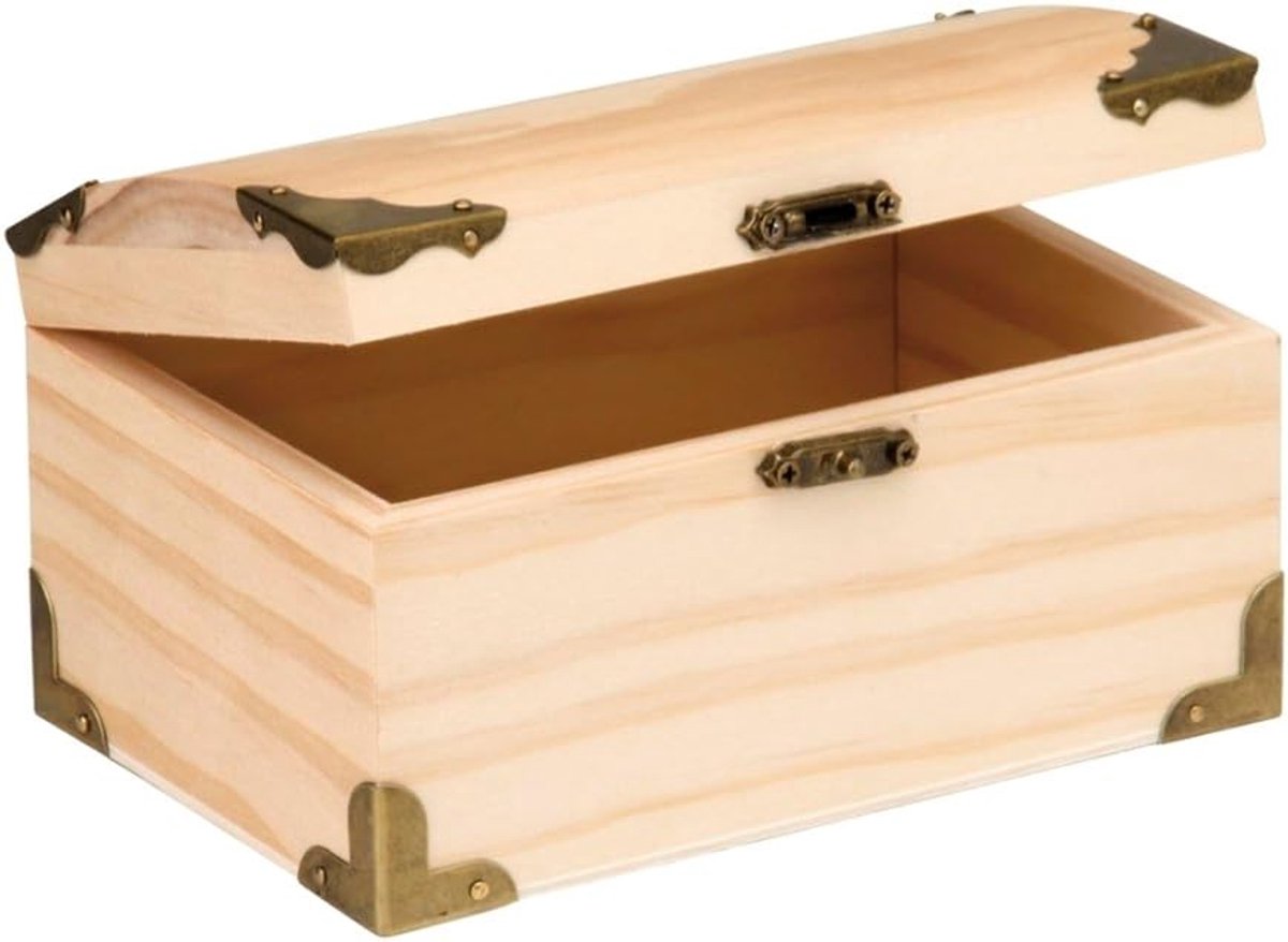 6 2003 352 Houten schatkist, naturel, 15 x 9,5 x 8 cm