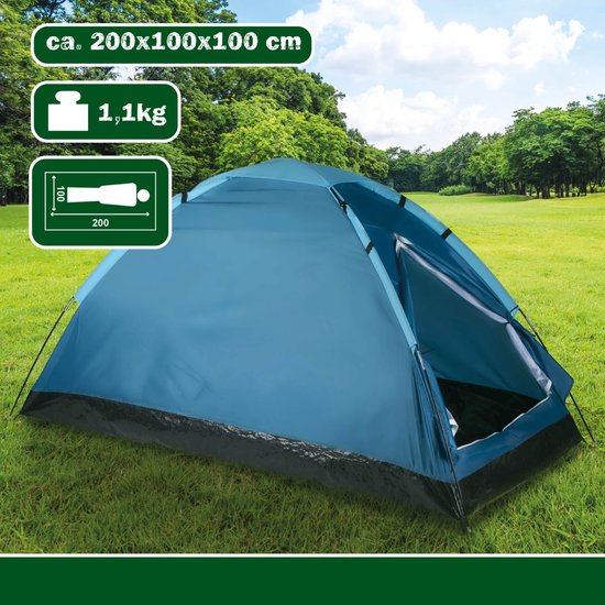 Camp Active Koepeltent - 1 Persoons Tent - Lichtgewicht Tent met Draagtas en Mesh Ventilatie - 200 x 100 x 100 cm - Assorti Kleuren van Camp Active — afbeelding 3
