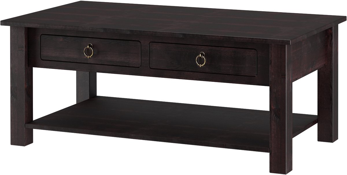 Notio Living Ines-Salontafel - 2-laden - Grenen Donkerbruin