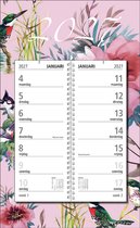 MGPcards - Omlegweekkalender 2027 - Week begint op maandag - 21 x 34 cm - Vogel & Bloem - Roze