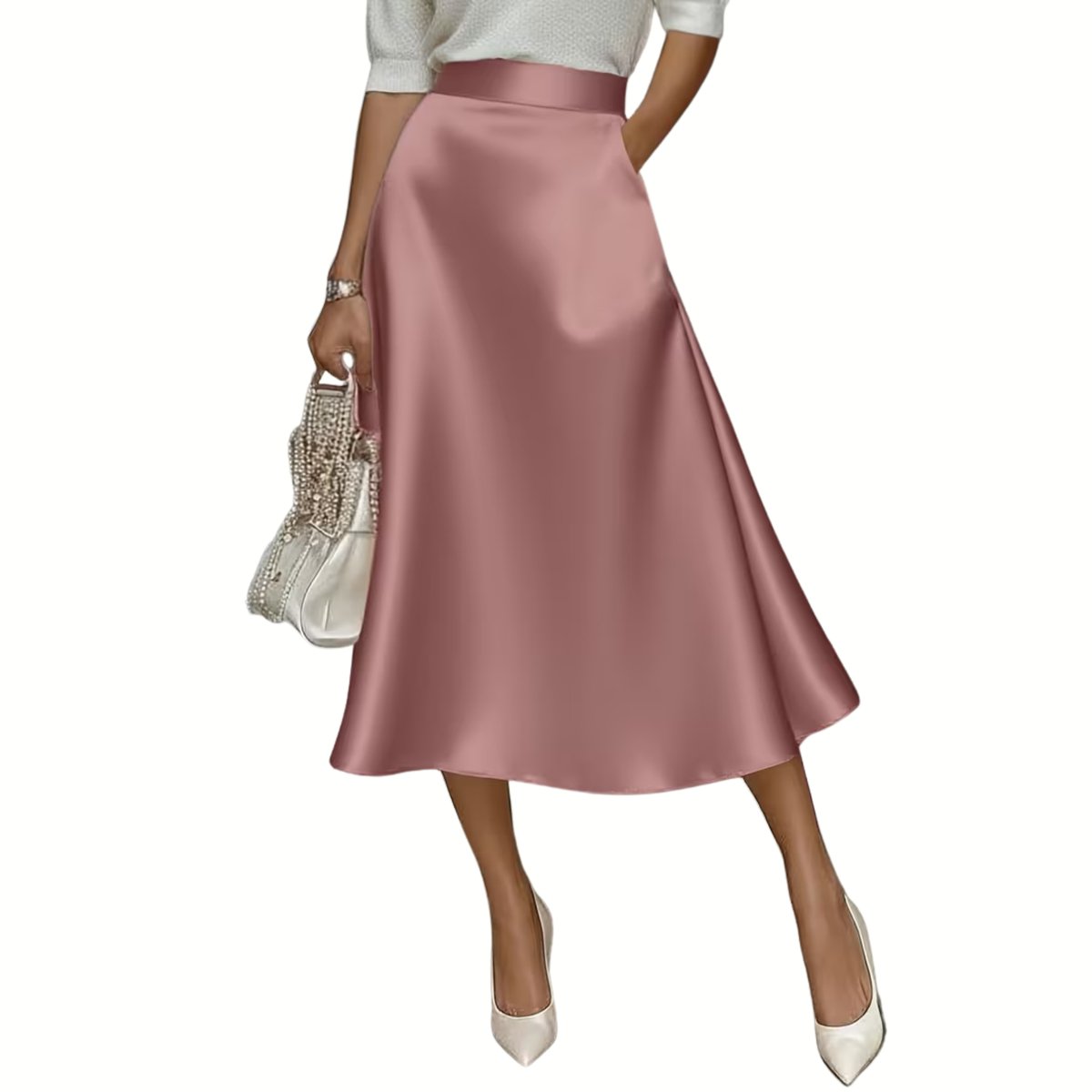 Currero Broekrok Dames Skort Skirts Skirt Rok Midi Korte Broek Culotte Wandelrok Rokje Legging Perzik