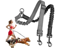 Dubbele Hondenriem - Geschikt Voor 2 Honden - Honden Veiligheidsgordel voor Auto - Universele Verstelbare Elastische Autogordel Hond - Luxe Stevige Hondenriem met Kliksysteem - Zwart