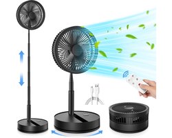 Vloerventilator van 23 cm - Stille werking - Afstandsbediening - 4 snelheidsstanden (Zwart)