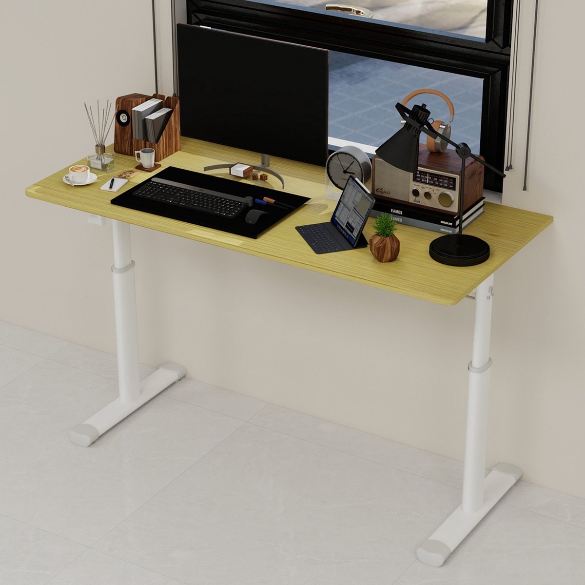 YYchan kinderbureau - houtkleur - 120 x 60 x 90 cm