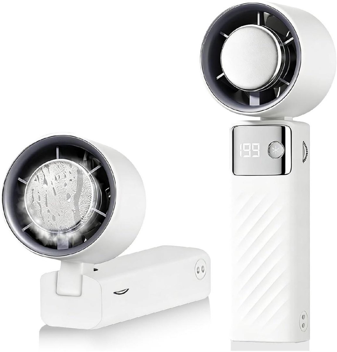 GELLDG Draagbare Ventilator - Mini USB Ventilator 3600mAh met Batterijweergave - 199 Snelheidsstanden Turbo, 16 Uur Autonomie, Overstroom- en Oververhittingsbeveiliging - Geschikt voor Binnen en Buiten Gebruik - Kunststof - 186x63x63mm