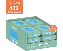 Naïf - Sterke Billendoekjes - 99% Water - 0% parfum en 0% alcohol- 432 doekjes (8x54)