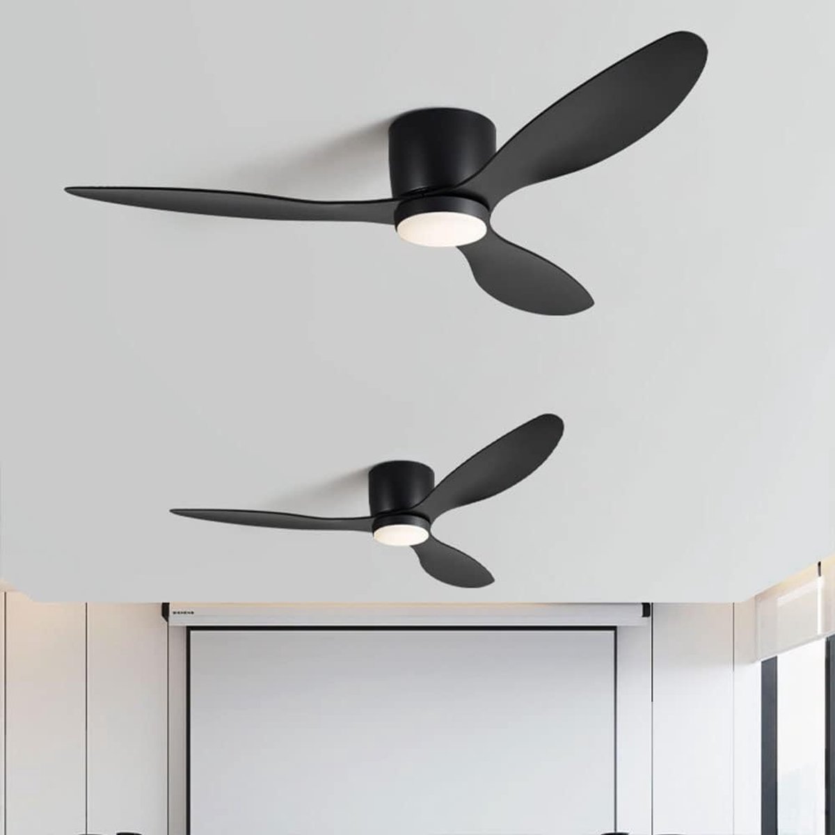 Plafondventilator 132cm zwart - 6 snelheden met afstandsbediening thumbnail 6