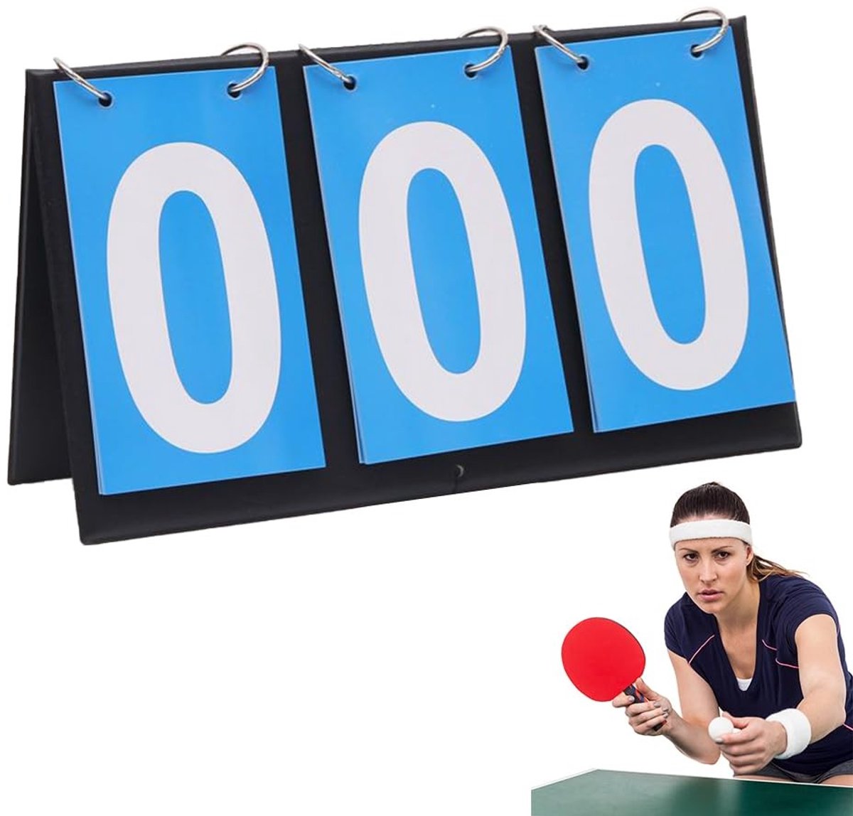 Dailygoods - Draagbare scorebord, digit flip sport scorebord, sportscorebord, score flipper, tellingbord, voor basketbal, voetbal, badminton, honkbal voor wedstrijden indoor en outdoor, 3 cijfers, 25 x 16 cm