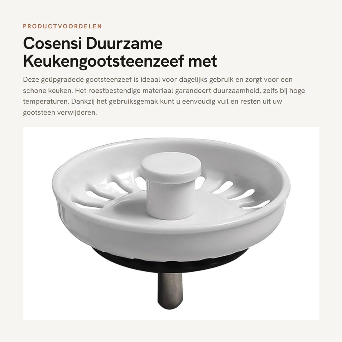 Dailygoods - Duurzame Keukengootsteenzeef met Eenvoudige Installatie