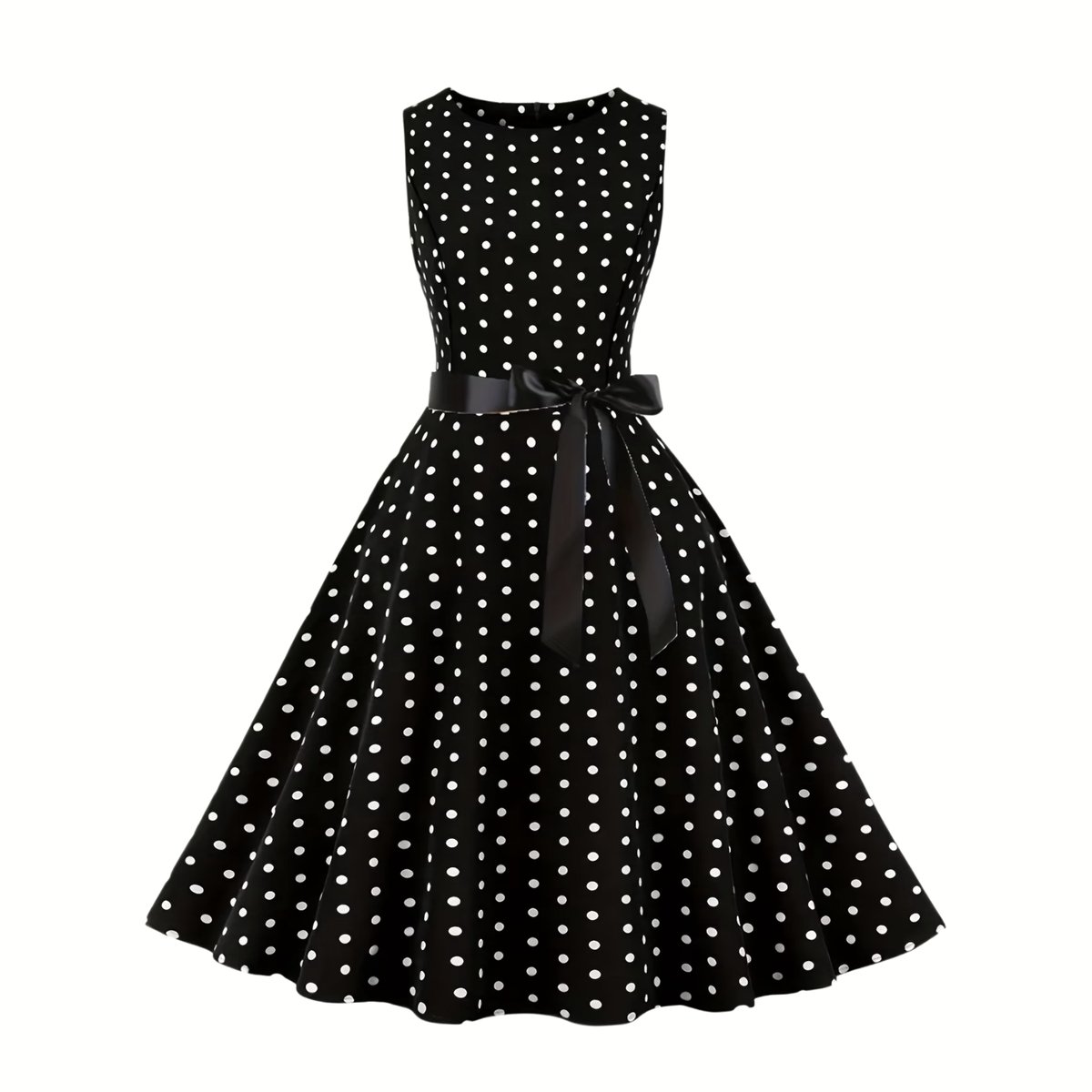 Currero Jurk Met Polkadots Stippen Zomerjurk Dames Zomerjurken Midi Jurk Volwassenen Ibiza Stijl Sundress Dress M Zwart