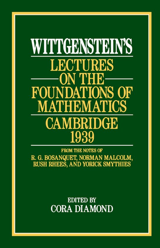 Wittgenstein's Lectures on the Foundations of Mathematics, C ... - cover