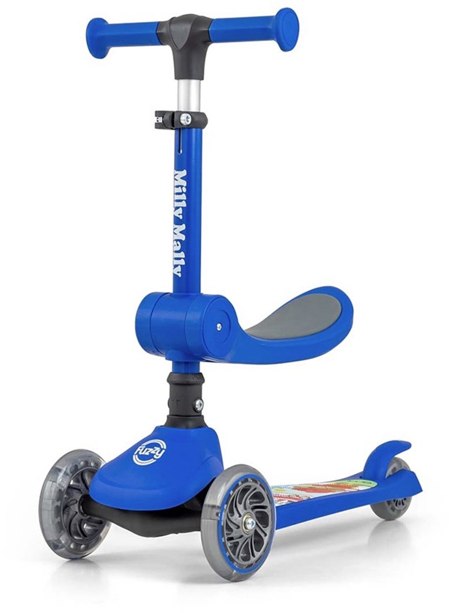 Milly Mally Fuzzy 3-wiel balancestep met zitje blauw - Loopstep