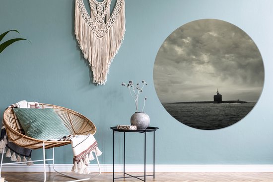 WallCircle - Cercle mural - Cercle mural - Un sous-marin fait surface dans l'océan Pacifique - Aluminium - Dibond - 140x140 cm - Intérieur et extérieur
