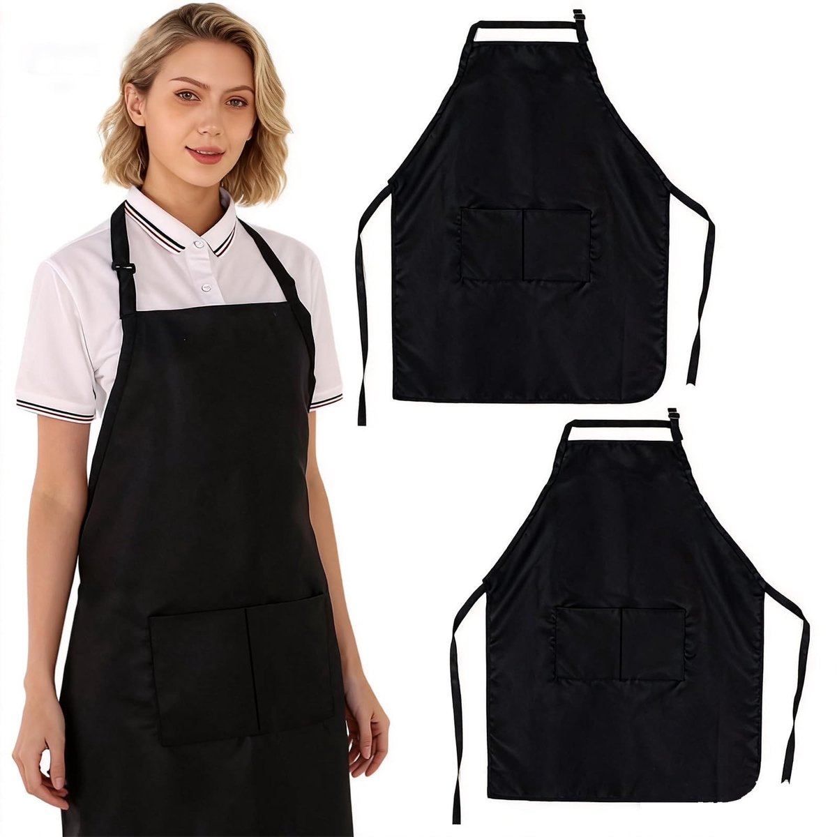 Dailygoods - Unisex Kookschorten - 2 Stuks - Vuilafstotende Katoenen Schorten