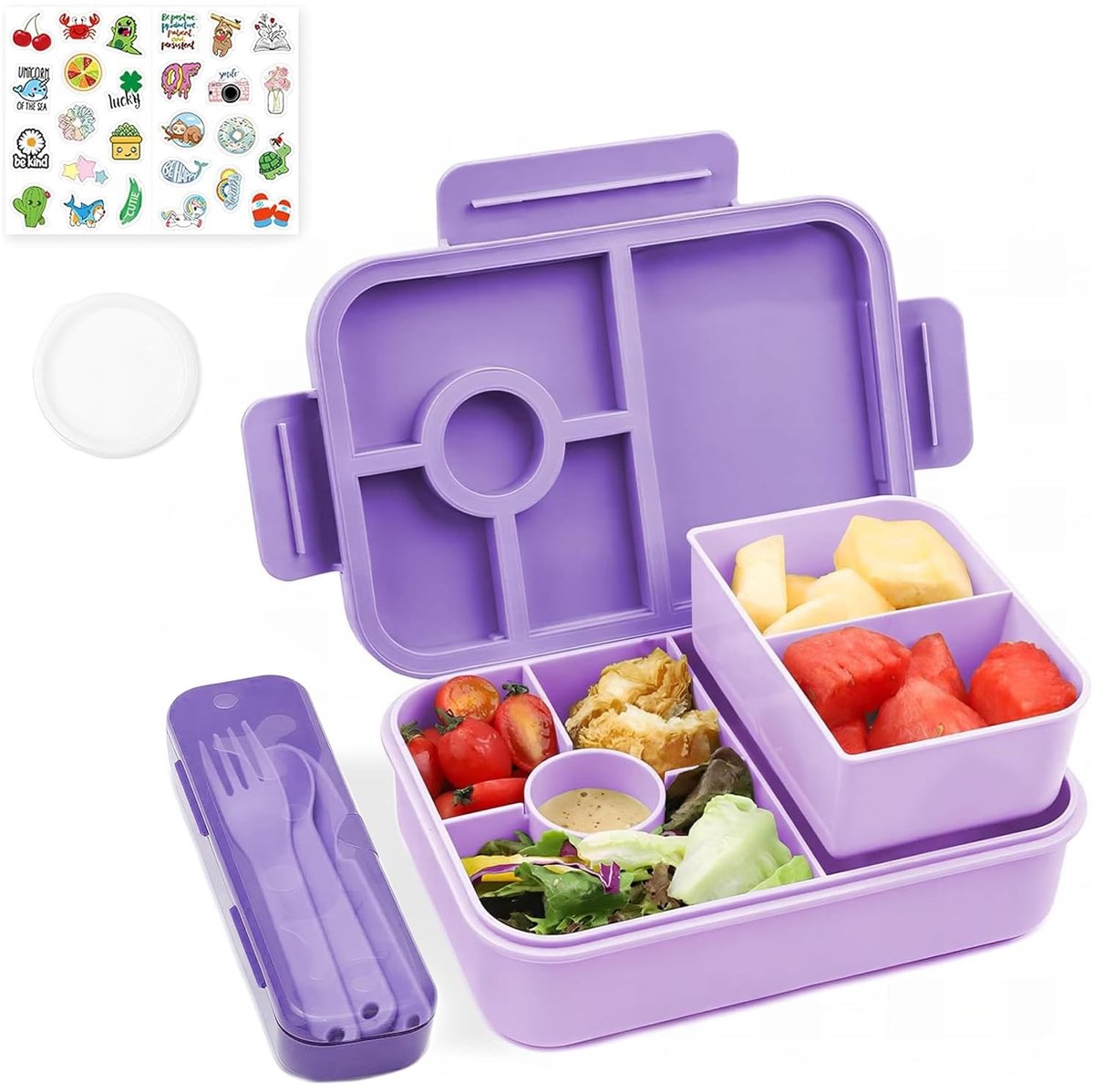Dailygoods- Lunchbox 1300ml - Lekvrije Bento Box - BPA Vrij - Voedselopslag - Geschikt Voor Kinderen/Volwassenen - Hoogwaardig PP-Materiaal