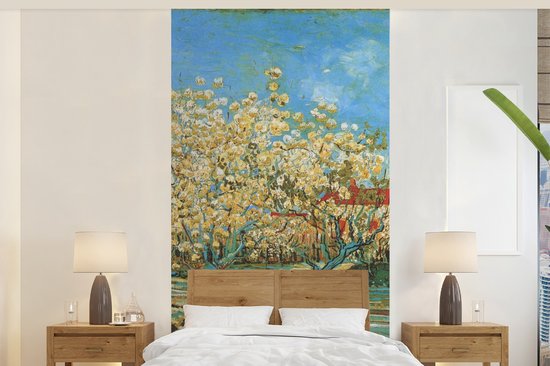 Behang - Fotobehang Boomgaard in bloei - Vincent van Gogh - Breedte 120 cm x hoogte 240 cm