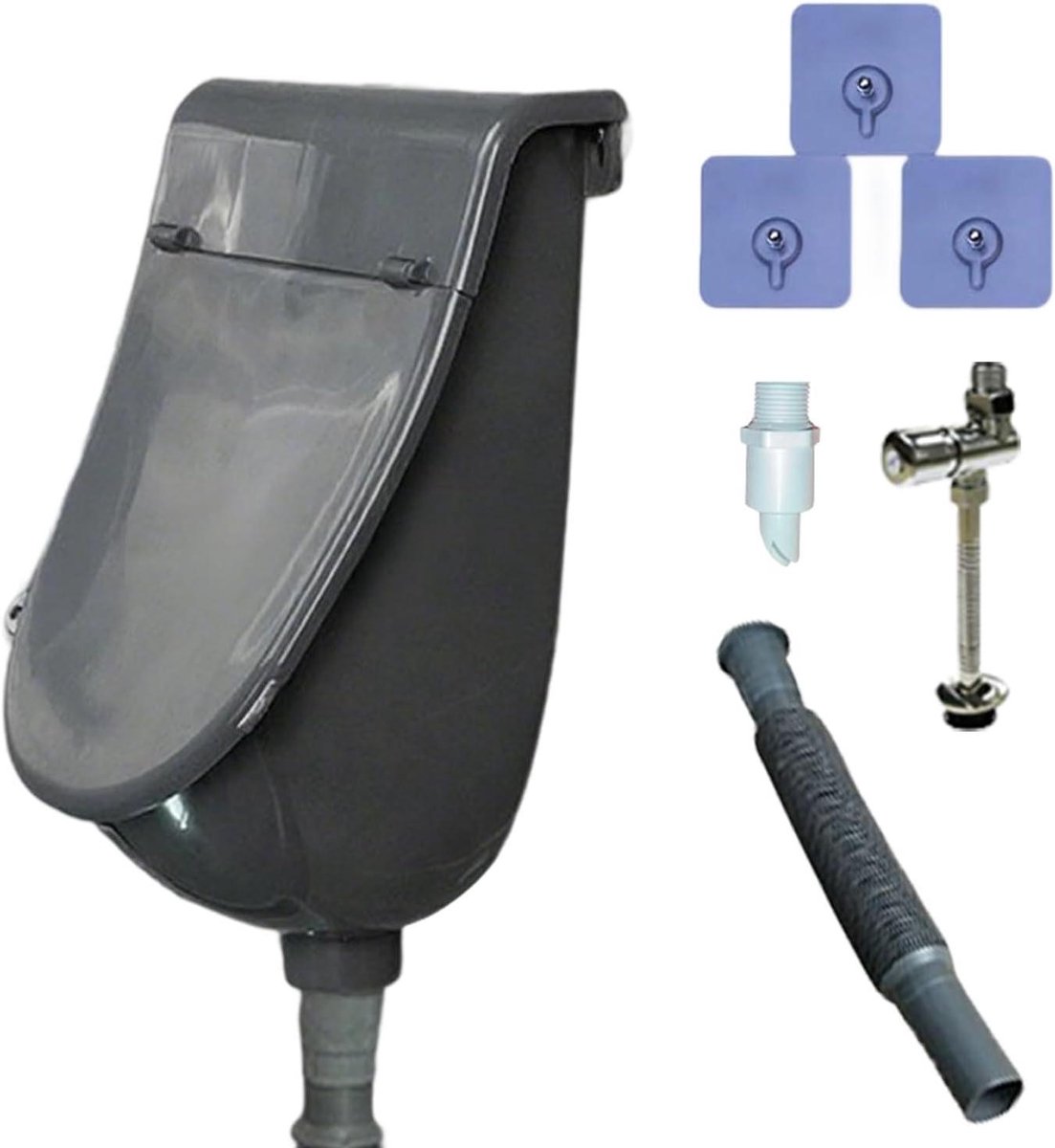 Waterloos Urinoir - Wandmontage Toilet - Verbeterde Hygiëne - Spatreductie Ontwerp - 308B x 204H cm - Grijs