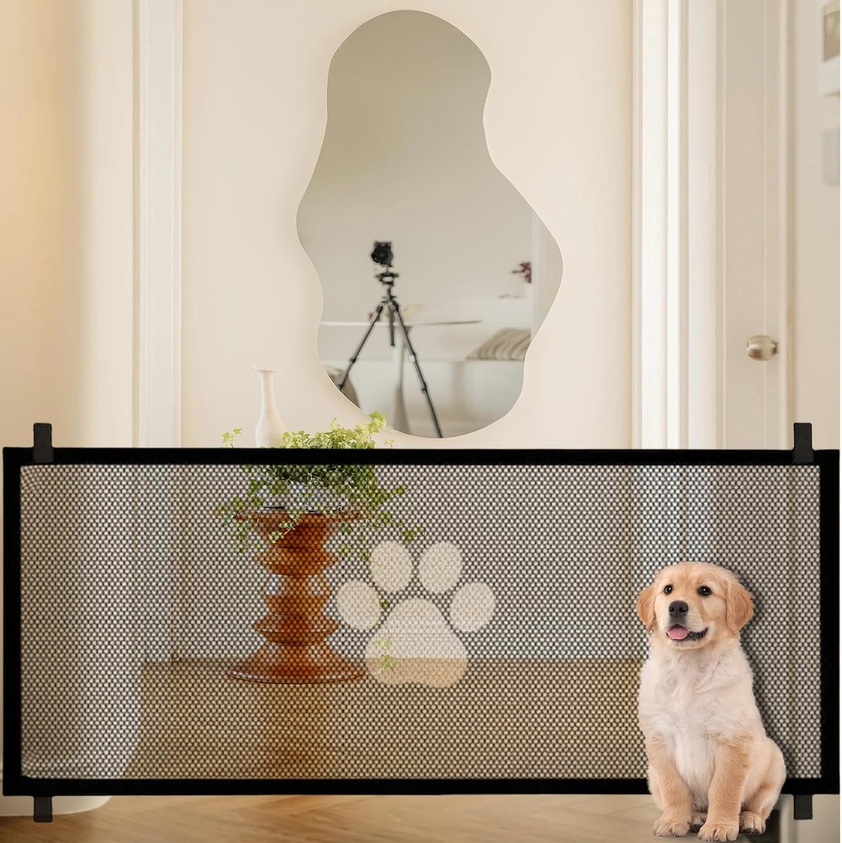 Traphekje voor honden, 180 x 78 cm, hondenbarrières voor honden, draagbaar hek voor baby en kat, traphekje zonder boren, voor trappen, huisdieren, deuren, hal