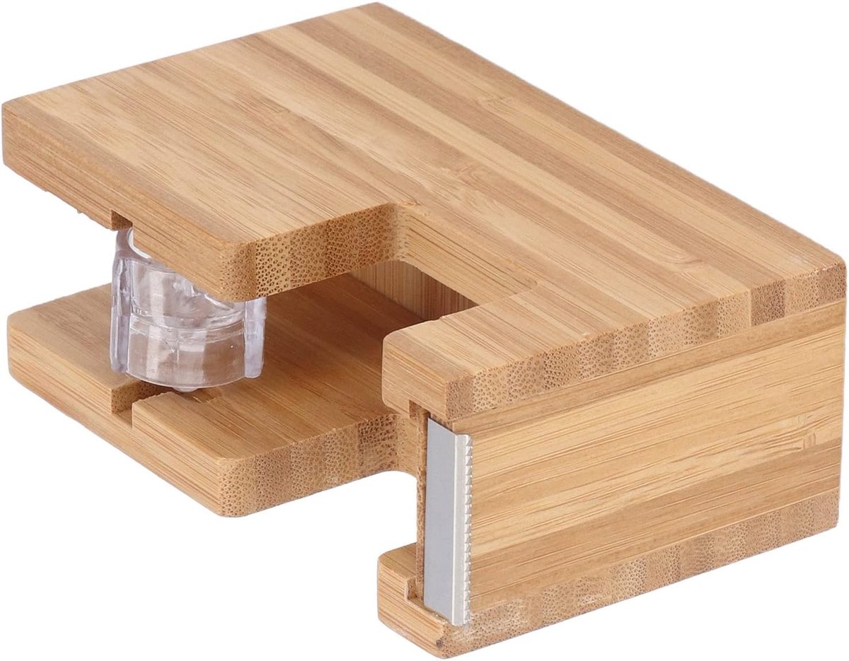 Bamboehout Draagbare Desktop Tape Dispenser Bevestigt Efficiënt Decoratieve Tape voor Bureau Milieuvriendelijk Materiaal