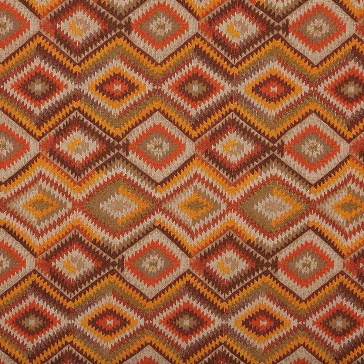 Stof, Decoratie, Bekleding, Kussens, Gordijnen, Tassen, Tafelkleden, Naaiwerk, 100 cm Lang x 280 cm Breed, Geometrisch Etnisch, Tribal, Kilim, Oranje - 1 Meter