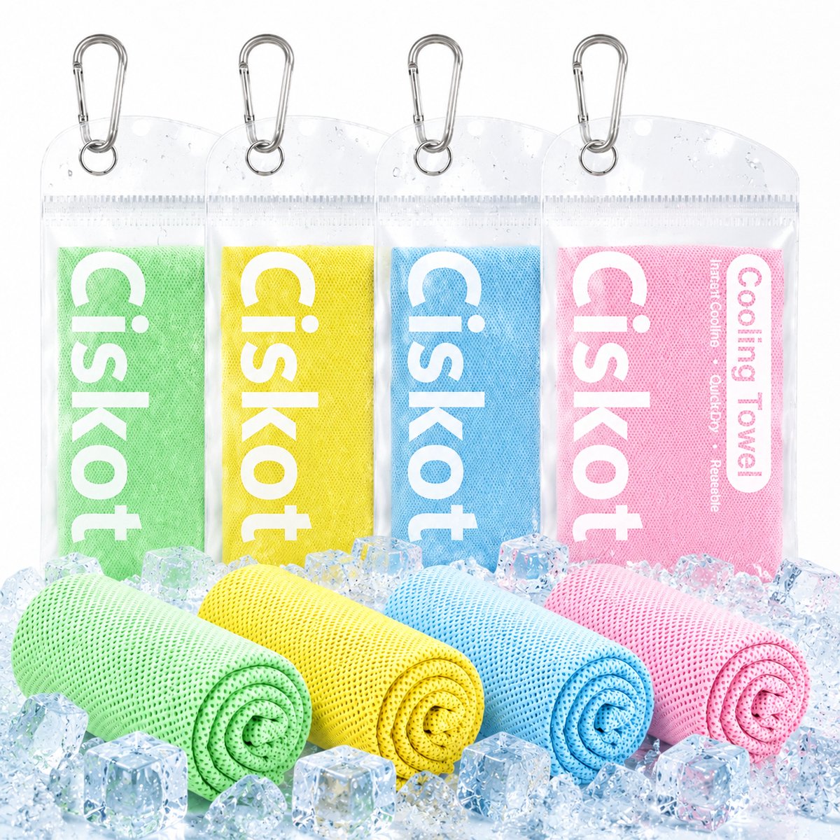Verkoelende Handdoek - Koel - Cooling Towel - Microvezel - Fitness - Ice Towel - ijshanddoek - 4 stuks