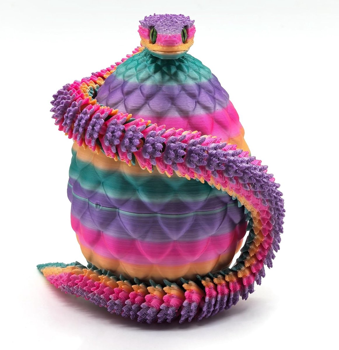 drakenei en slang, 3D-geprint met scharnierende slang, 30 cm, uniek verzamelobject voor D&D-fans, LARP, cosplay en fantasy, decoratie en cadeau-idee (snoep nr. 1)