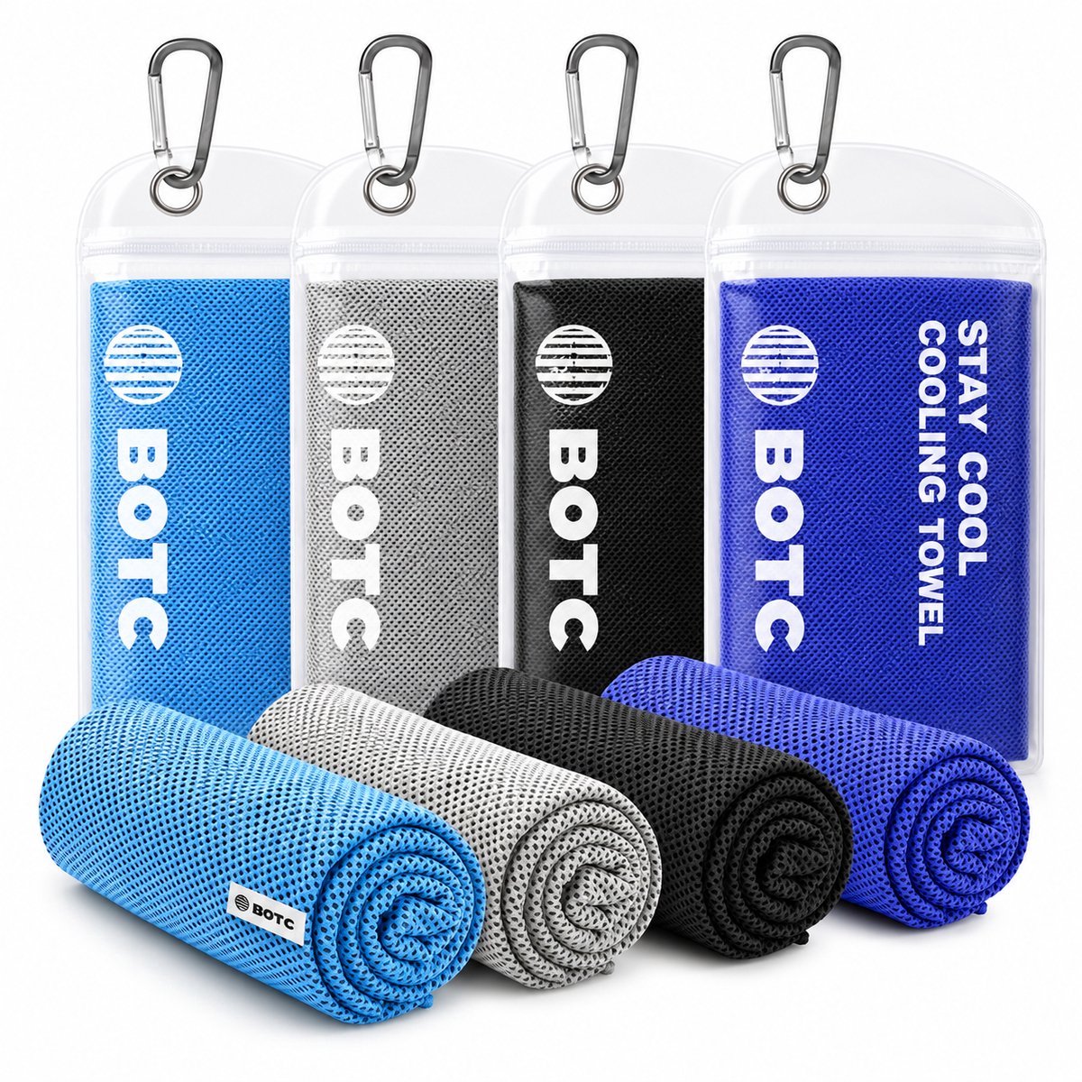 BOTC Towelling Sporthanddoek - Cooling Towel - 100x30cm - 1 set van 4 stuks - Ice Towel - Absorberend - Sneldrogend