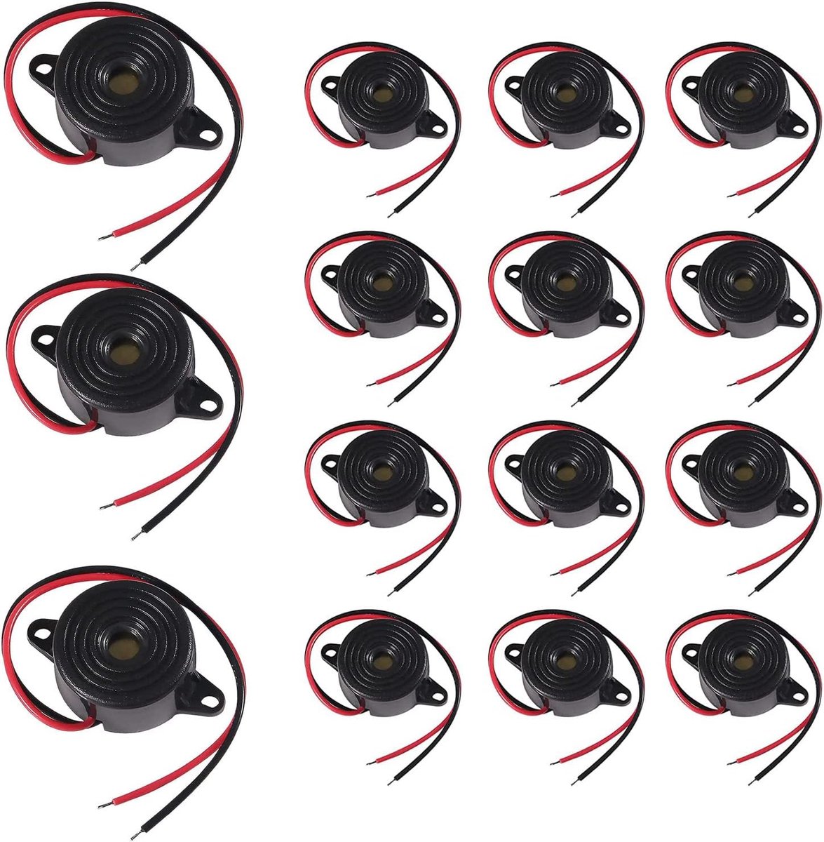 (15 stuks DC 3V 6V 9V 12V 24V elektronische zoemer, 85 dB, Arduino Buzzer, actieve piëzo-elektronische toon zoemer alarm permanent geluid